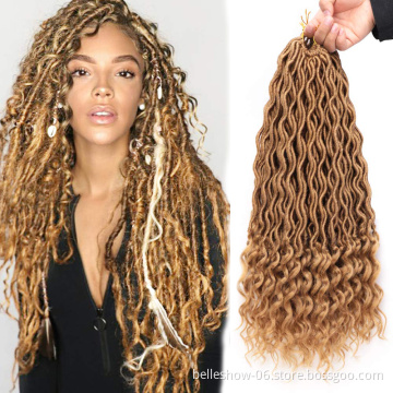 Hot sell faux locs crochet synthetic braiding hair deep curly faux locs